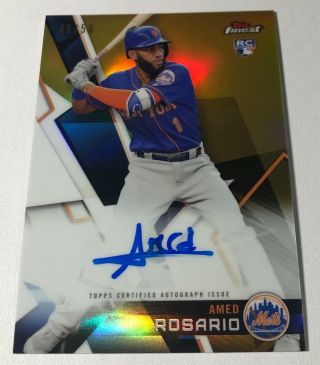 2018 Topps Finest Amed Rosario Gold Rookie Auto D 49/50