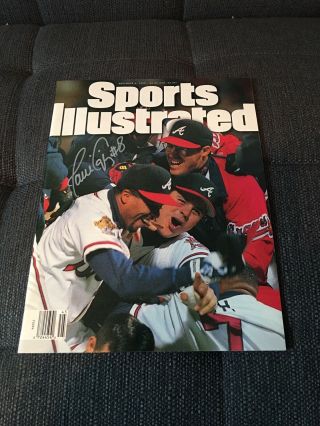 Javy Lopez Signed 1995 World Series Sports Illustrated Jsa