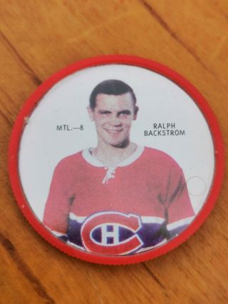 1968 - 69 Shirriff Hockey Coin Mtl.  - 8 Ralph Backstrom