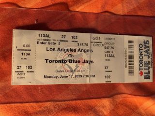 Mike Trout & Shohei Ohtani Home Run Ticket - Blue Jays / Angels 6/17/2019