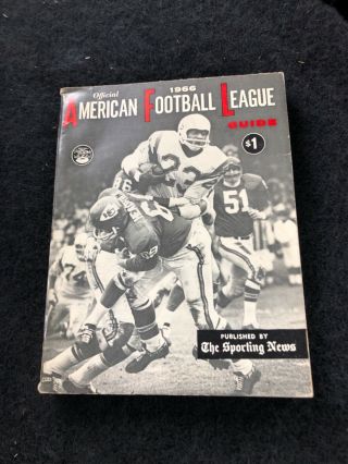 1966 American Football League Guide By The Sporting News.
