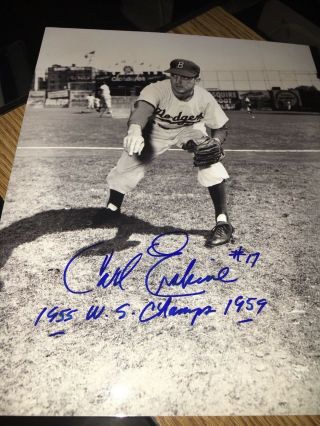 Carl Erskine 1955 Ws Champs Brooklyn Dodgers Signed 8x10 Photo