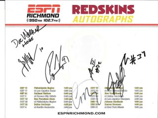 Washington Redskins 2017 - 18 Signed / Autographed Sheet Training Camp
