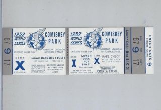 1959 Chicago White Sox World Series Full Ticket Game X Baseball Comiskey Park