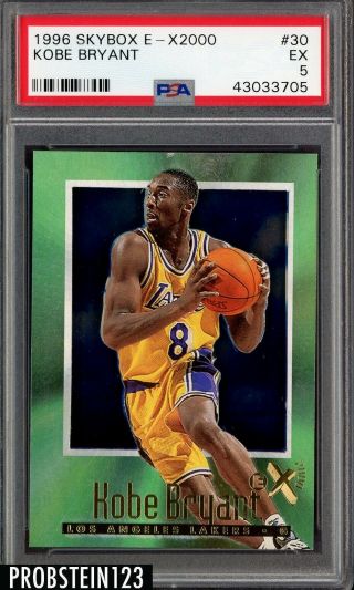1996 - 97 Skybox E - X2000 30 Kobe Bryant Lakers Rc Rookie Psa 5 Ex