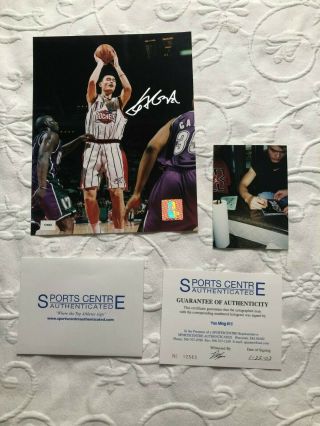 Yao Ming Houston Rockets Signed 8x10 Photo Sports Centre Hologram And Photo