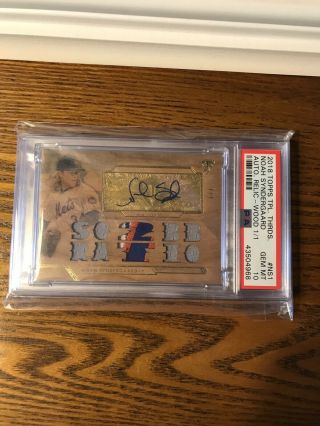 2018 Topps Triple Threads Noah Syndergaard Auto Patch Wood 1/1 Psa 10