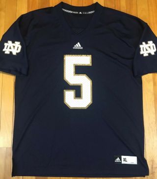 Adidas Notre Dame Football Jersey 5 Navy Blue Xl A,