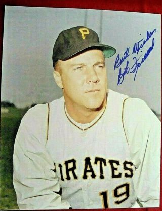 Bob Friend Signed 8x10 Color Photo Pittsburgh Pirates Baseball 1960s - Deceased