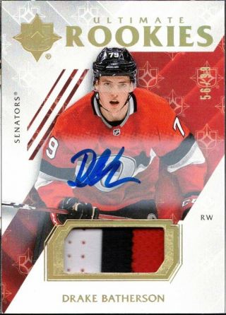 18 - 19 Ud Ultimate Rookies Patch Auto Drake Batherson /99