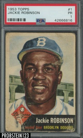 1953 Topps 1 Jackie Robinson Brooklyn Dodgers Hof Psa 1
