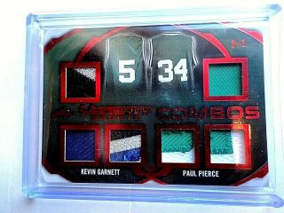 2019 Leaf Ultimate Kevin Garnett & Paul Pierce Combos Patches Card 