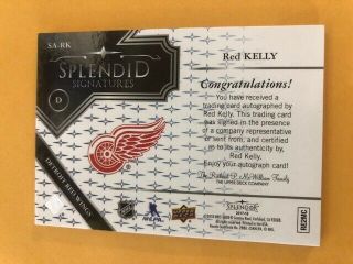 2017 18 UD Splendor RED KELLY SP Signatures Autograph AUTO SP Card /15 2