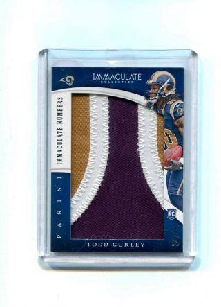 2015 Immaculate - Todd Gurley - 3 Color Jumbo Jersey Patch Rookie - Rams D24/49