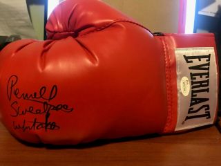 Pernell Whitaker " Sweetpea " Signed Autographed Everlast Boxing Glove Jsa Witness