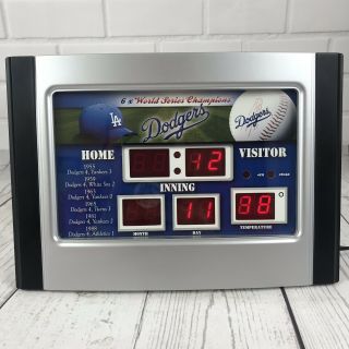 Los Angeles Dodgers World Series 6.  5  X 9  Scoreboard Desk Clock