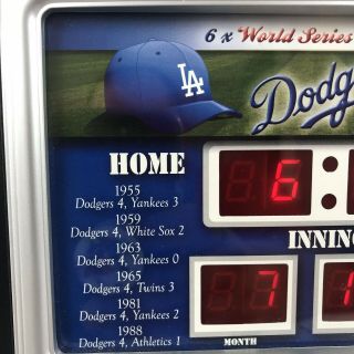 Los Angeles Dodgers World Series 6.  5  x 9  Scoreboard Desk Clock 2