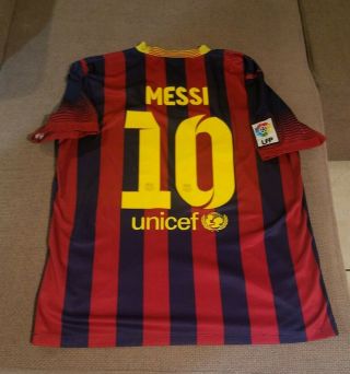 Barcelona Soccer Jersey Lionel Messi 10 Season 2013/2014 Size L