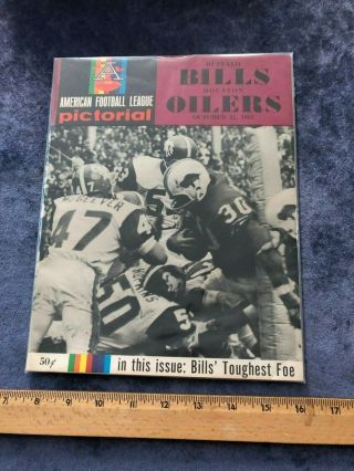 1965 Buffalo Bills Vs Houston Oilers Afl Football Game Pictorial Program