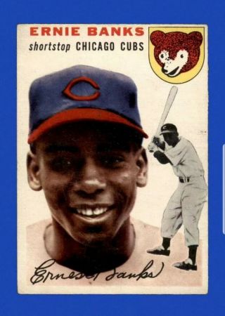 1954 Topps 94 Ernie Banks Rc Rookie Card 100 Authentic