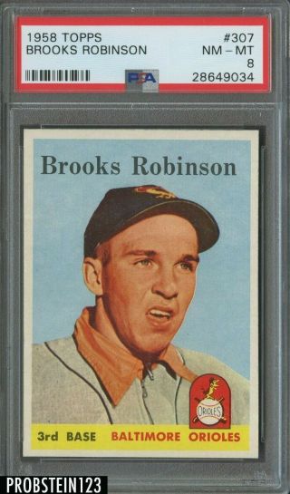 1958 Topps 307 Brooks Robinson Baltimore Orioles Hof Psa 8 Nm - Mt