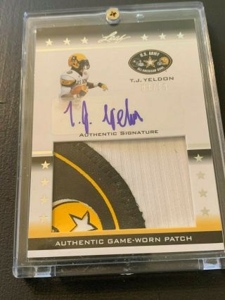2012 Leaf Tj Yeldon Auto/autograph Game - Worn Patch 03/10 Army Best Patch Ever
