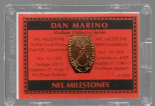 Dan Marino Commemorative Collector Coin - Limited Edition - As Pictured