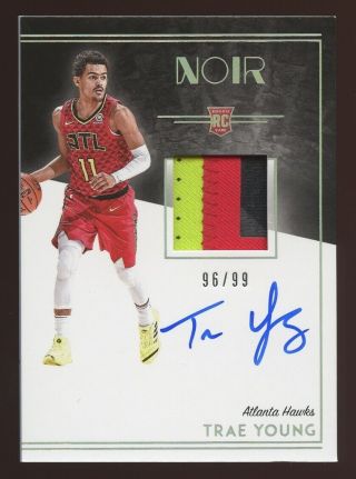 Hot 2018 - 19 Panini Noir Trae Young Rookie Patch Auto Hawks Autograph Rpa Rc /99