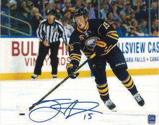 Jack Eichel Autographed Buffalo Sabres 8x10 Blue Jersey Photo
