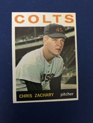 1964 Topps Proof,  Chris Zachary,  Houston Colts 45s,  Blank Back