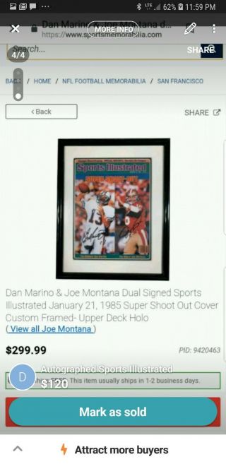 Dan Marino (miami Dolphins) Signed Sports Illustrated With Beckett