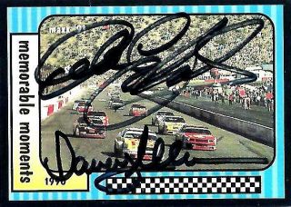 Dale Earnhardt Sr & Davey Allison - Hand Signed Autographed 1991 Maxx Card 158