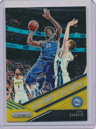 2018 - 19 Panini Prizm Joel Embiid Go Hard Or Go Home Gold D 9/10 76ers
