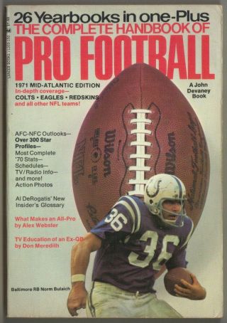 The Complete Handbook Of Pro Football 1971 Mid - Atlantic Edition