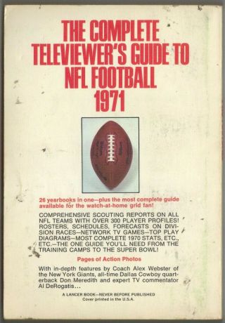 The Complete Handbook of Pro Football 1971 Mid - Atlantic Edition 2