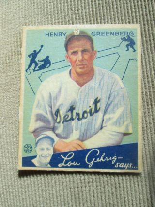 1934 Goudey 62 Hank Greenberg Rookie Awesome
