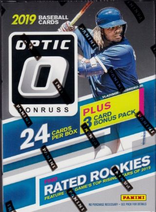 2019 Donuss Optic Baseball Blaster Box 6 Packs Of 4 Cards & 3 Card Bonus
