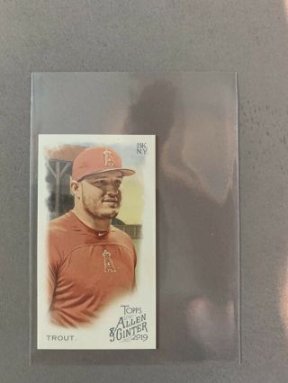 2019 Topps Allen & Ginter Mike Trout Mini Rip Card EXT Extended SSP 383 Angels 2