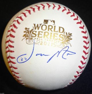Jason Motte Signed 2011 World Series Baseball St Louis Cardinals Proof S2