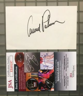 Arnold Palmer Signed 3x5 Index Card Autographed Auto Jsa Golf Hof