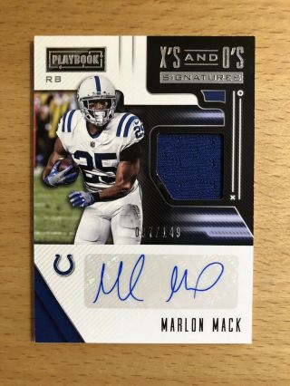Marlon Mack 2018 Playbook X’s And O’s Signatures Auto Jersey 097/149 Colts