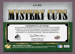 2008 SP Legendary Cuts Mystery Autograph Calvin Coolidge Cut Auto Signature 1/1 2