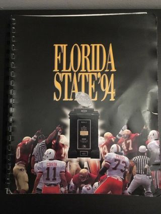 1994 Seminole Media Guide Florida State Football Defending National Champions