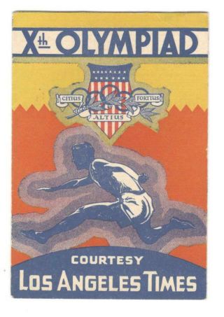 1932 Olympics,  Los Angeles Times,  General Program,  X Olympiad,