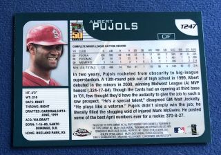2001 Topps Chrome Traded T247 Albert Pujols Cardinals,  Angels RC Rookie Card 2