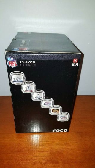 Tom Brady 6x Bowl Ring Patriots Bobblehead - In Hand - Look 6