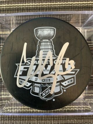 Charlie Coyle Autographed 2019 Stanley Cup Finals Puck Boston Bruins 2