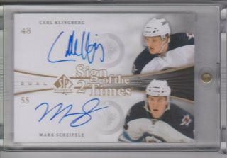 11 - 12 Ud Sp Authentic Sign Of The Times 2 Auto - Mark Scheifele & Carl Klingberg