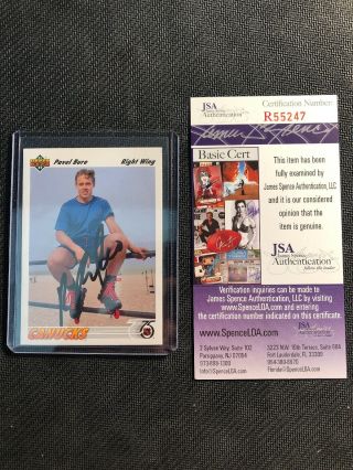 1991 - 92 Upper Deck Pavel Bure Rookie Year Signed Auto Card Jsa 54