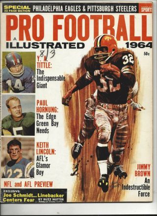 1964 Pro Football Illustrated (jim Brown Cover) Near (see Scan)